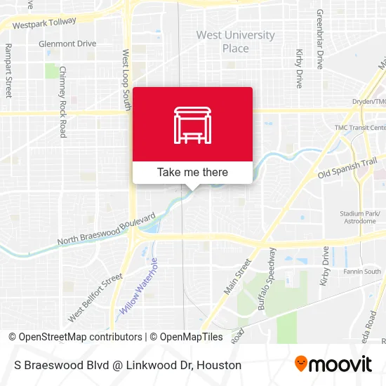 S Braeswood Blvd @ Linkwood Dr map