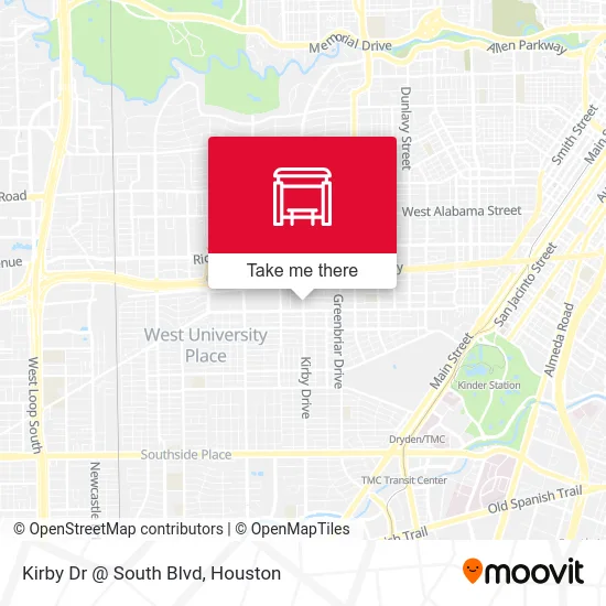 Kirby Dr @ South Blvd map