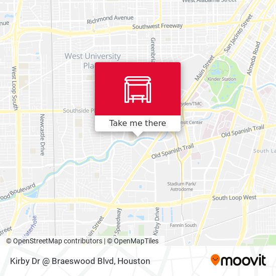 Kirby Dr @ Braeswood Blvd map