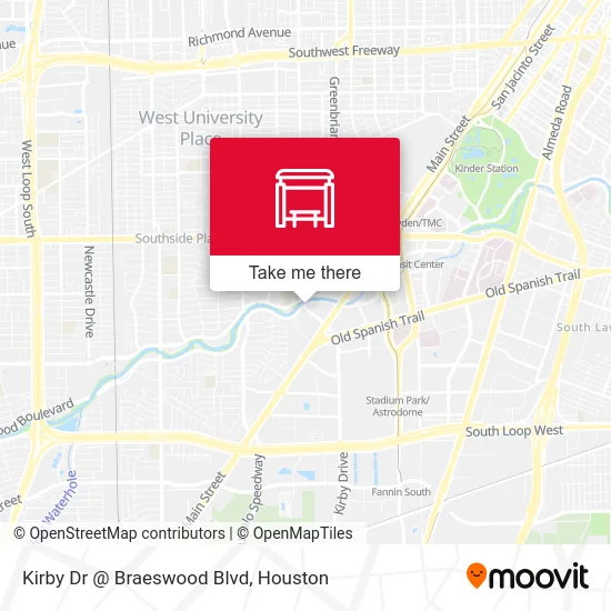 Mapa de Kirby Dr @ Braeswood Blvd