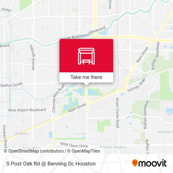S Post Oak Rd @ Benning Dr map