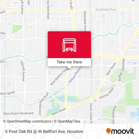 S Post Oak Rd @ W Bellfort Ave map
