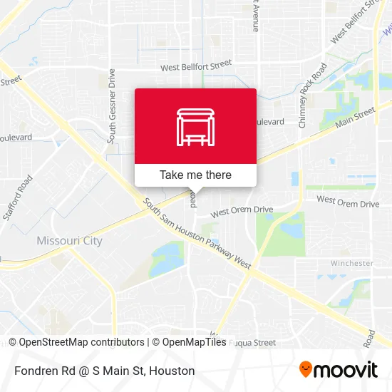 Mapa de Fondren Rd @ S Main St