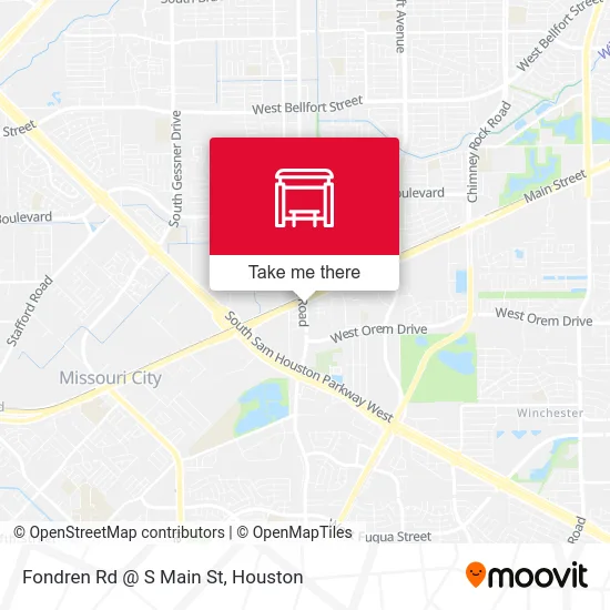 Fondren Rd @ S Main St map