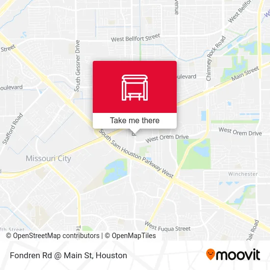 Fondren Rd @ Main St map