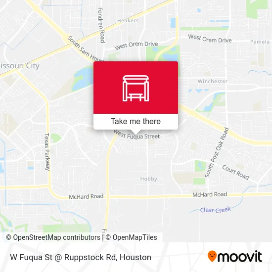 W Fuqua St @ Ruppstock Rd map