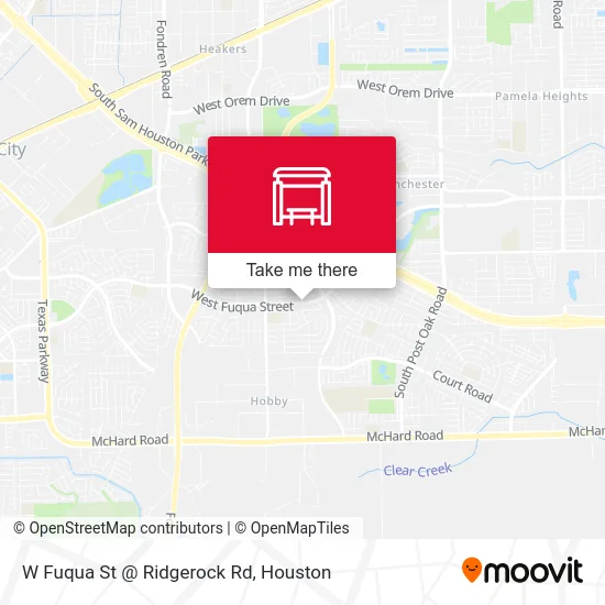 W Fuqua St @ Ridgerock Rd map