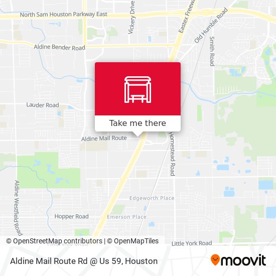 Aldine Mail Route Rd @ Us 59 map
