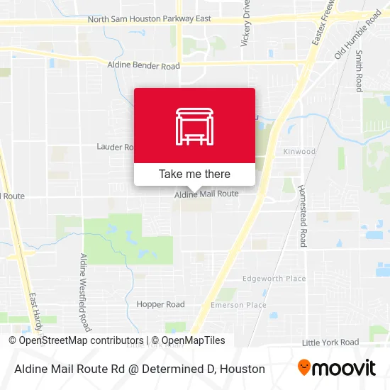 Aldine Mail Route Rd @ Determined D map