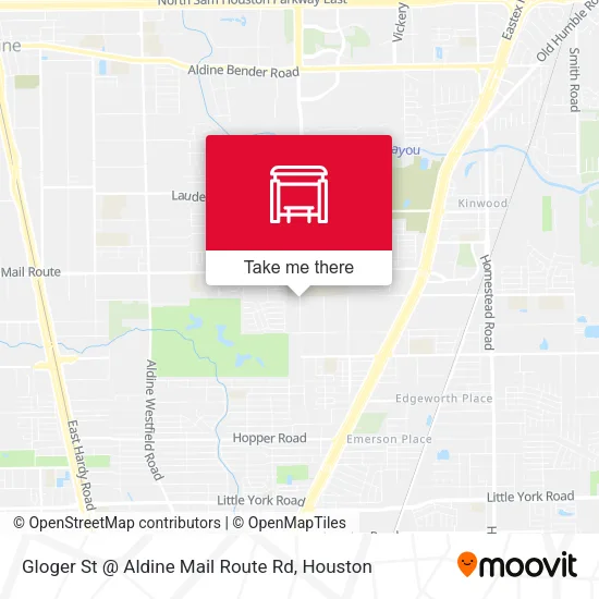 Gloger St @ Aldine Mail Route Rd map