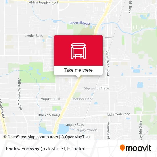 Eastex Freeway   @ Justin St map