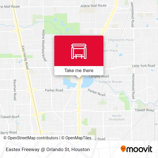Eastex Freeway @ Orlando St map