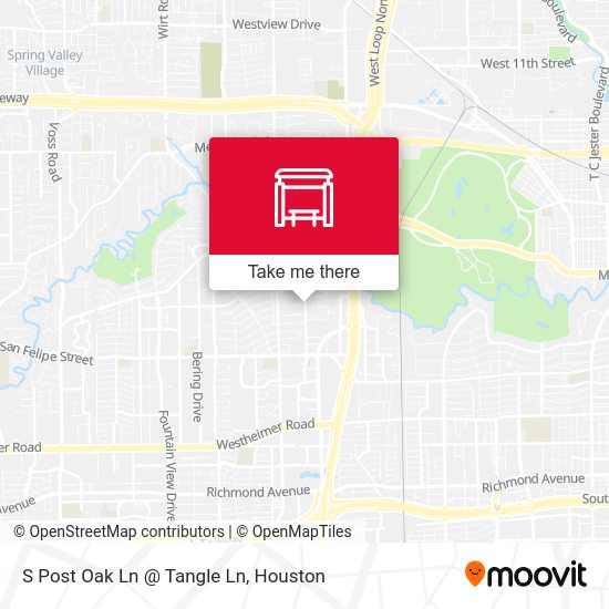 S Post Oak Ln @ Tangle Ln map