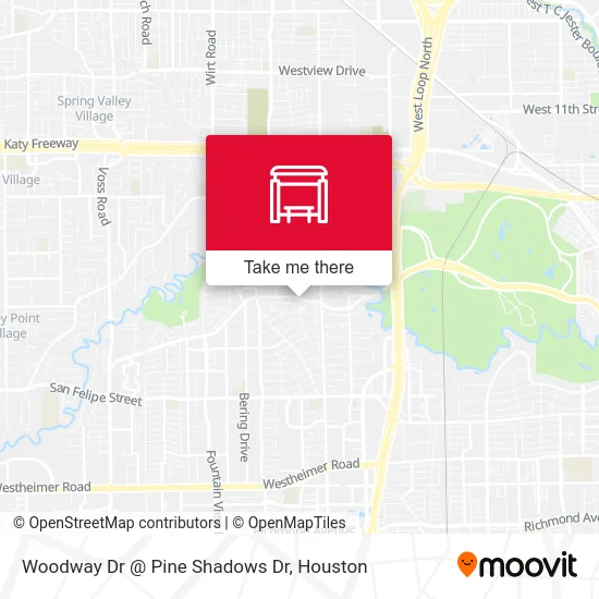 Woodway Dr @ Pine Shadows Dr map