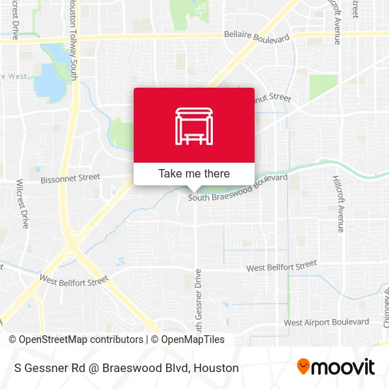 Mapa de S Gessner Rd @ Braeswood Blvd