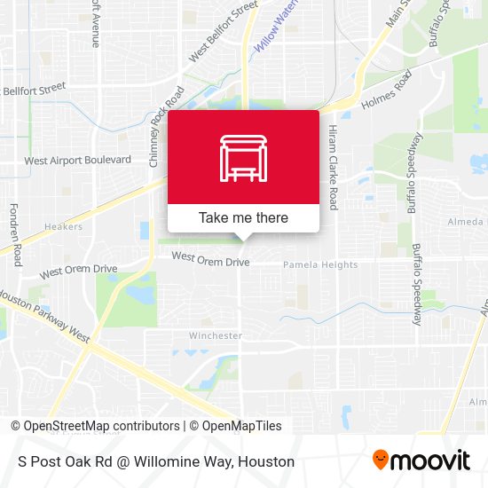 S Post Oak Rd @ Willomine Way map