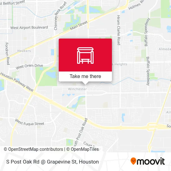 S Post Oak Rd @ Grapevine St map