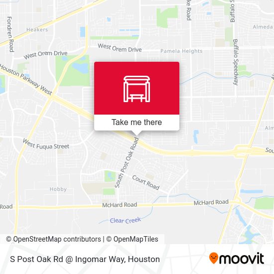 S Post Oak Rd @ Ingomar Way map