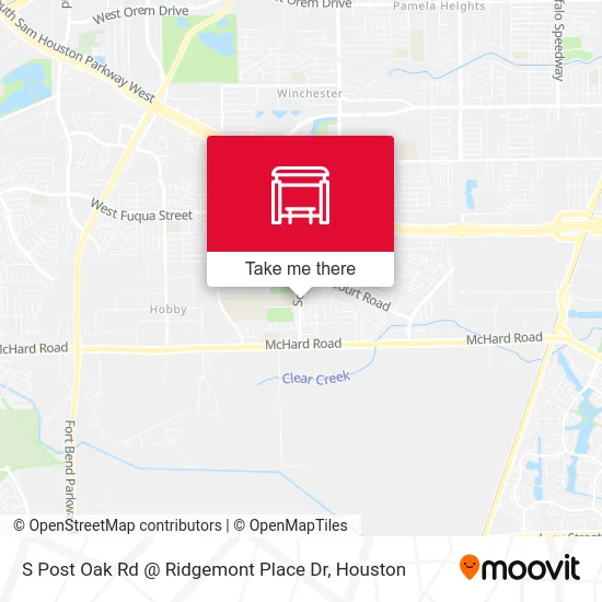 S Post Oak Rd @ Ridgemont Place Dr map