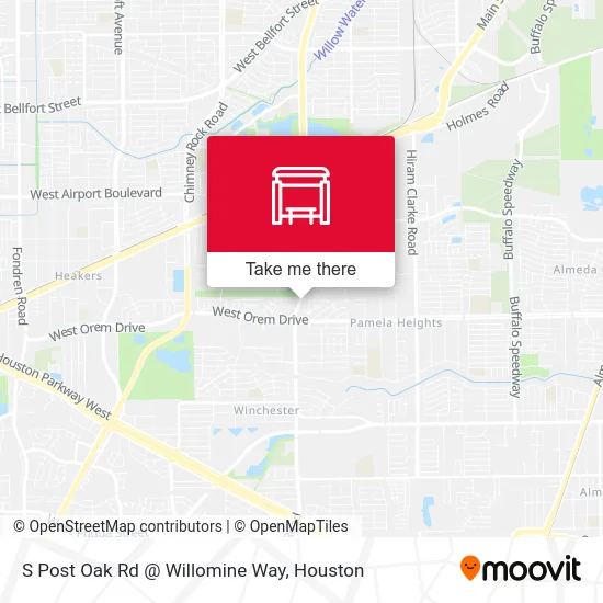 S Post Oak Rd @ Willomine Way map