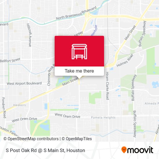 S Post Oak Rd @ S Main St map