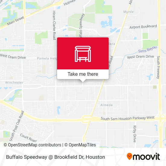 Mapa de Buffalo Speedway   @ Brookfield Dr