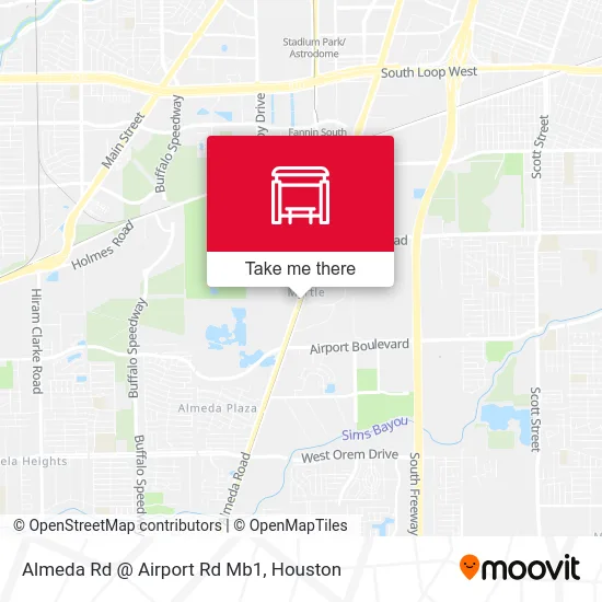 Almeda Rd @ Airport Rd Mb1 map
