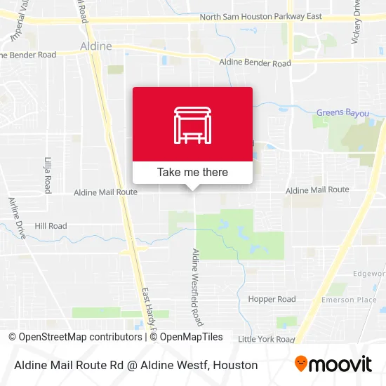 Aldine Mail Route Rd @ Aldine Westf map