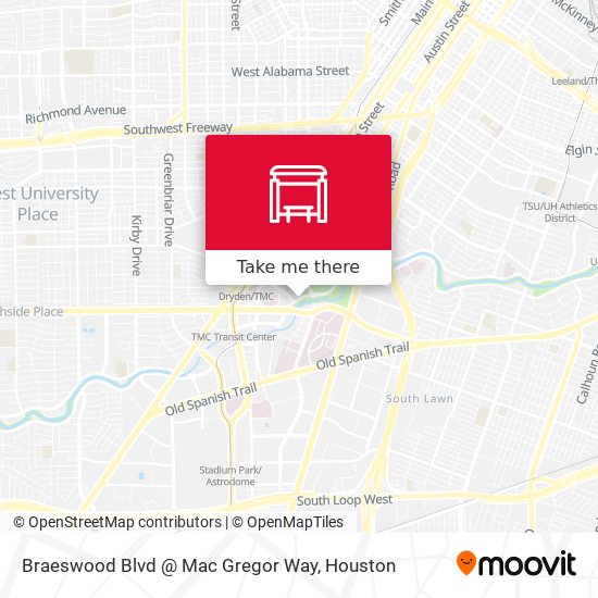 Braeswood Blvd @ Mac Gregor Way map