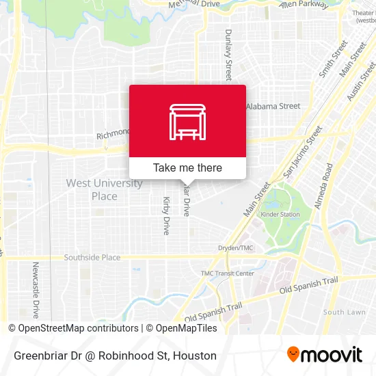 Mapa de Greenbriar Dr @ Robinhood St