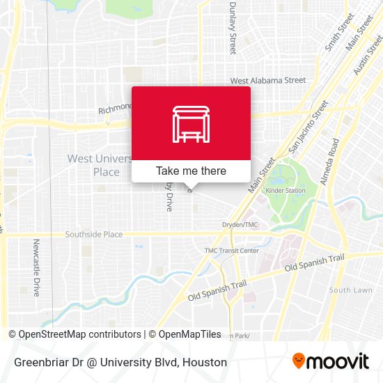 Greenbriar Dr @ University Blvd map