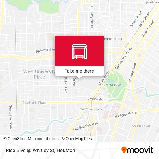 Rice Blvd @ Whitley St map