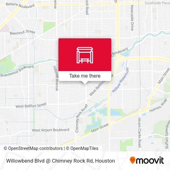 Willowbend Blvd @ Chimney Rock Rd map