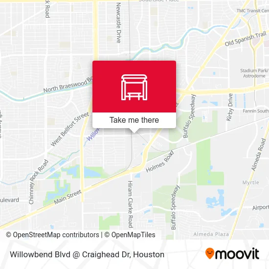 Willowbend Blvd @ Craighead Dr map