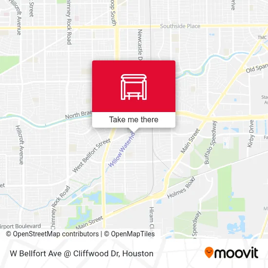 W Bellfort Ave @ Cliffwood Dr map