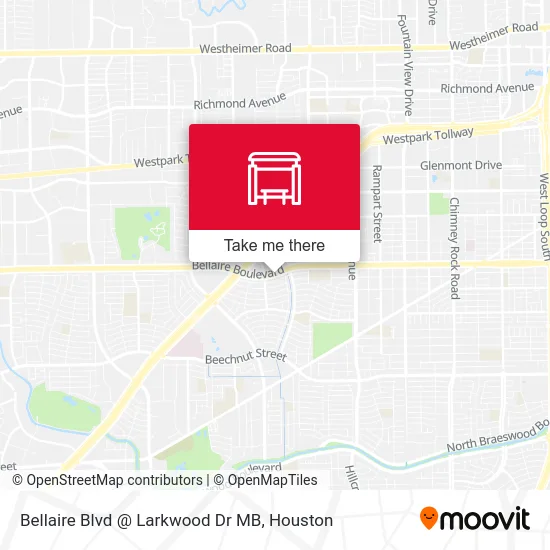 Bellaire Blvd @ Larkwood Dr MB map