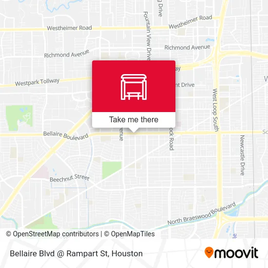Mapa de Bellaire Blvd @ Rampart St