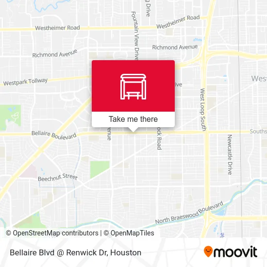 Mapa de Bellaire Blvd @ Renwick Dr