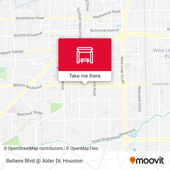Bellaire Blvd @ Alder Dr map