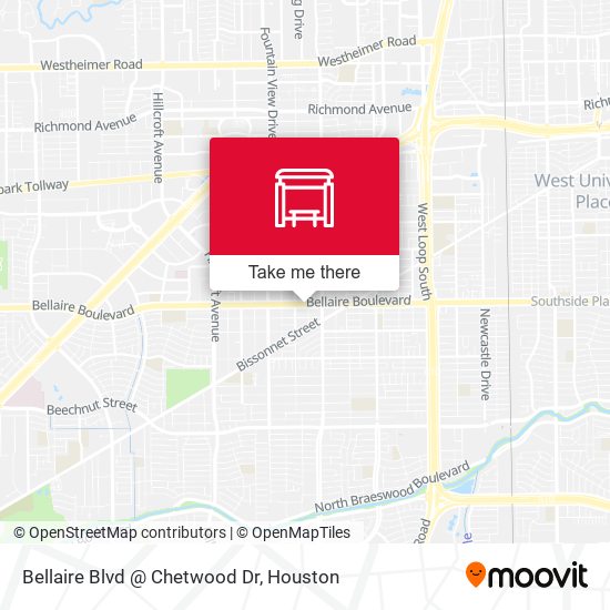 Bellaire Blvd @ Chetwood Dr map