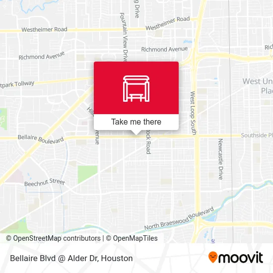 Bellaire Blvd @ Alder Dr map
