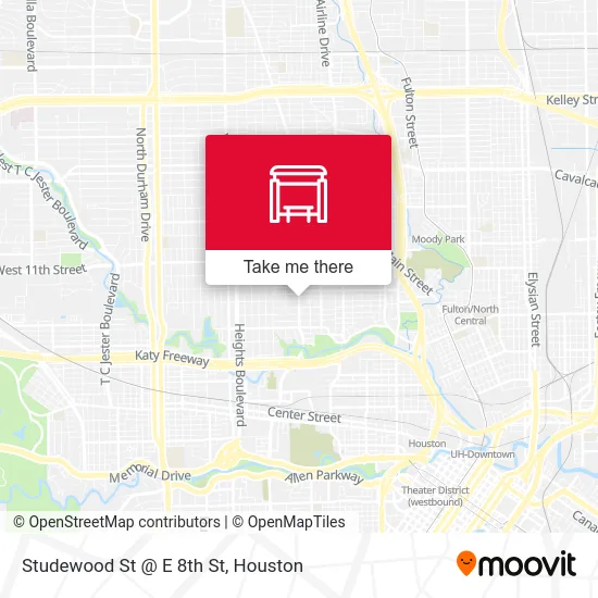 Studewood St @ E 8th St map