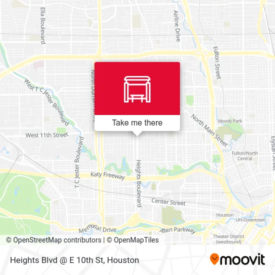 Heights Blvd @ E 10th St map