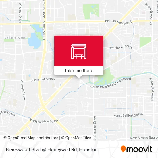 Braeswood Blvd @ Honeywell Rd map