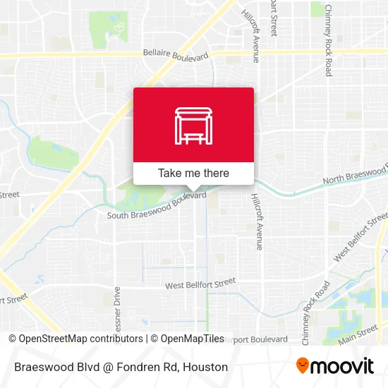 Braeswood Blvd @ Fondren Rd map