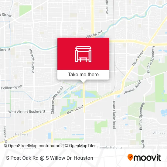 S Post Oak Rd @ S Willow Dr map