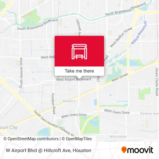 Mapa de W Airport Blvd @ Hillcroft Ave