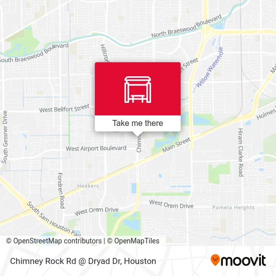 Chimney Rock Rd @ Dryad Dr map