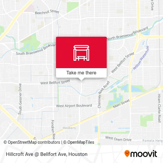 Hillcroft Ave @ Bellfort Ave map