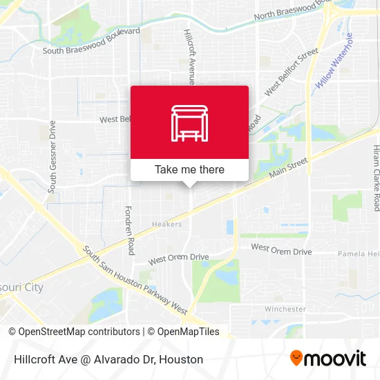 Hillcroft Ave @ Alvarado Dr map